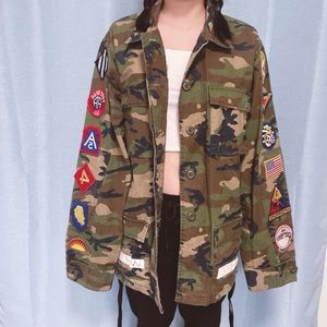 🪖 OFF-WHITE Camo Field Jacket w/ Patches 🪖